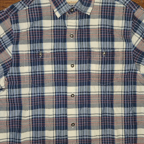 Tommy Bahama Mens Original Fit Silk Shirt Medium Short Sleeve Plaid - Picture 2 of 9